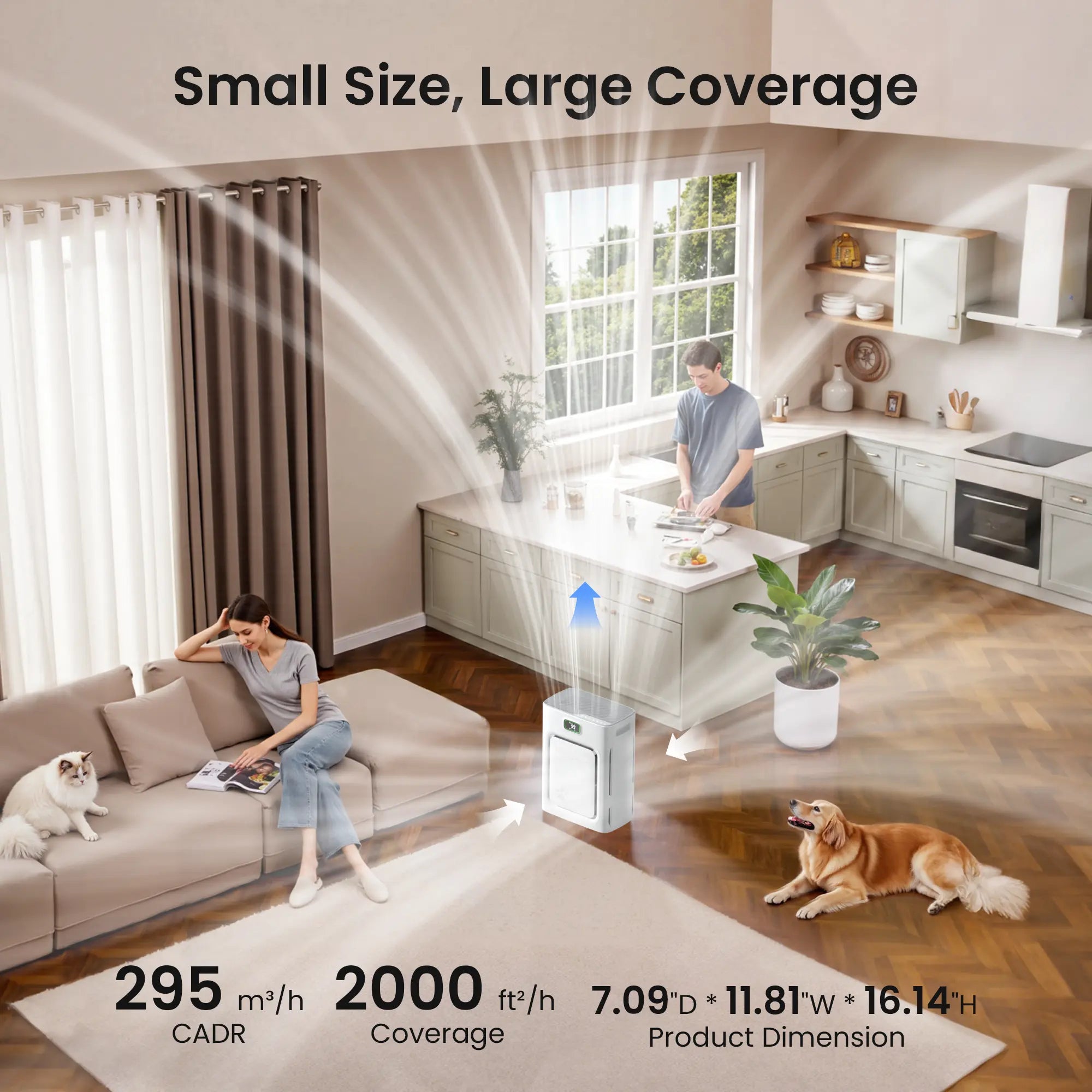 Pet Air Purifier for Home Large Room up to 2000 sq ft